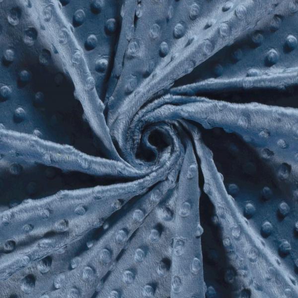 Kuschelfleece mit Microdots in Jeansblau